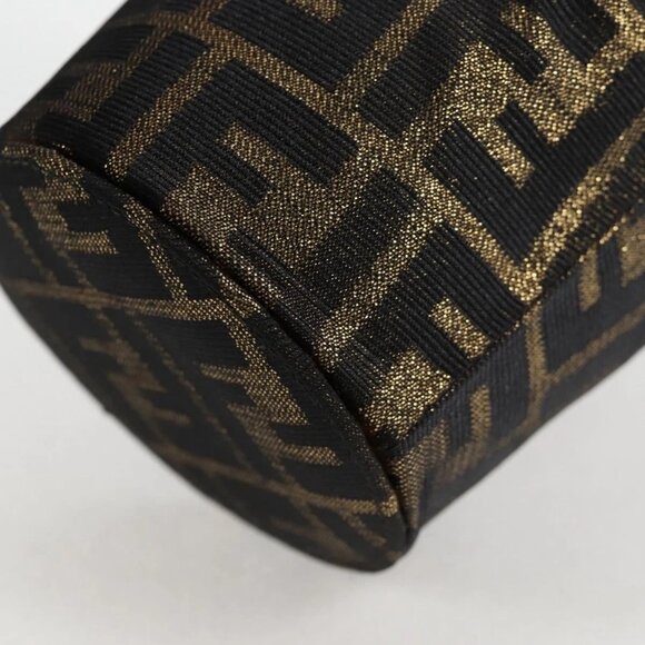 FENDI Zucca Canvas Shoulder Bag Black Brown Auth 120527AM - Picture 5 of 16